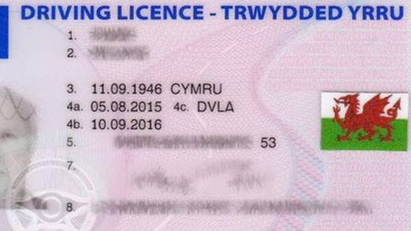 Wales Drivers license (uk)